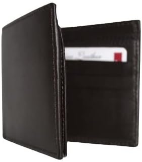 Miniatura 3 de Carteras delgadas de cuero genuino de vaca para hombre, billetera plegable plegable para hombre, Marrón, Cartera RFID