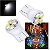 PA LED 10PCS #555 T10 4SMD LED Pinball Machine Light Bulb White-6.3V
