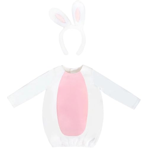 HiyyFloy Conjunto De Accesorios para Disfraz De Conejita para Niñas: Diadema con Orejas De Conejo Y De Manga Larga. Adorable Disfraz De Halloween para Niñas.