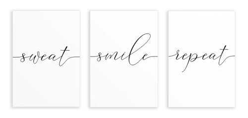 Sweat Smile Repeat wall art pictures pour motivation fitness