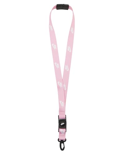 Nike Club Breakaway Lanyard Futura Logo Neck Strap Detachable Buckle & Swivel Hook for ID & Keys Pink | White One Size