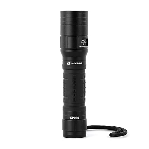 LUXPRO XP980 Pro Series Rechargeable Utility LED Flashlight - 760 Lumens - Bright Flashlight with 24.5-Hour Run time & Ergonomic Handle