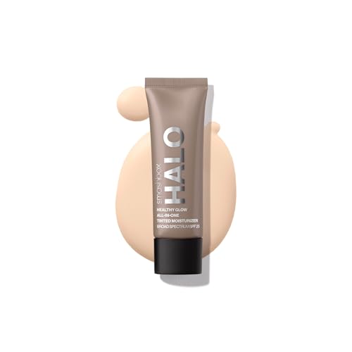 Smashbox Halo Healthy Glow Tinted Moisturizer with SPF 25 | 24-Hour Hydrating Skin Tint with Buildable Coverage and Dewy Finish | Hyaluronic Acid &amp; Niacinamide for Face
