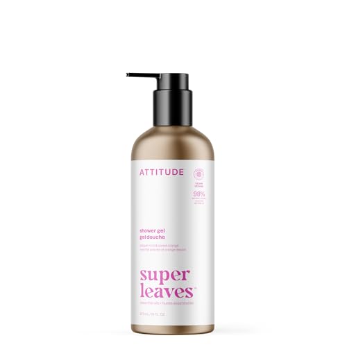 Gel douche végane en bouteille aluminium menthe et orange 473mL