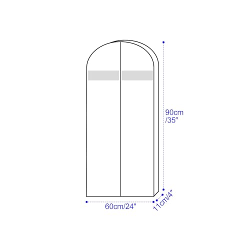 3 Pcs Garment Bags - Breathable Dust Covers for Suits, Shirts & Padded Clothes - Hanging Clothing Storage - Red 60x130cm/24x51in - Protects from Dust & Damage2