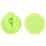 HOMSFOU Modelo de Oreja de Silicona Flexible para Perforación Médica, 2 Piezas (oreja Derecha E Izquierda Verdes), Práctica Didáctica para Pendientes y Piercing, Simulación Realista