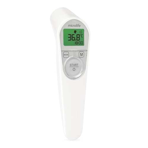 Thermomètre sans contact infrarouge médical Microlife NC200 avec alarme fièvre et 3 modes