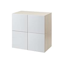 ホワイトのオープンドアタイプの収納キャビネット 幅70cm2層無地 キャビネット(収納棚/オープンラック) 幅70cm 木製 チェスト