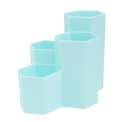 NUOBESTY Portalápices Multifuncional Hexagonal para Escritorio, Organizador de Papelería Ligero para Oficina y Estudio