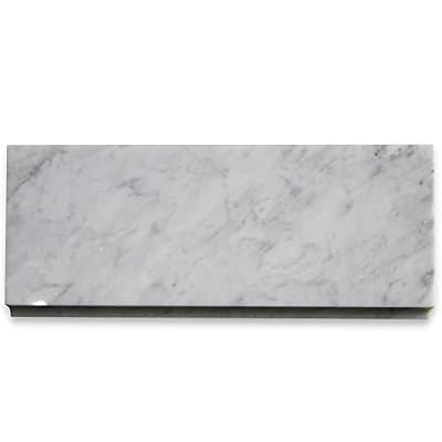 Stone Center Online Carrara White Marble 5x12 Baseboard Trim Molding Polished Kitchen Bath Wall Floor Backsplash Shower (1 Piece)