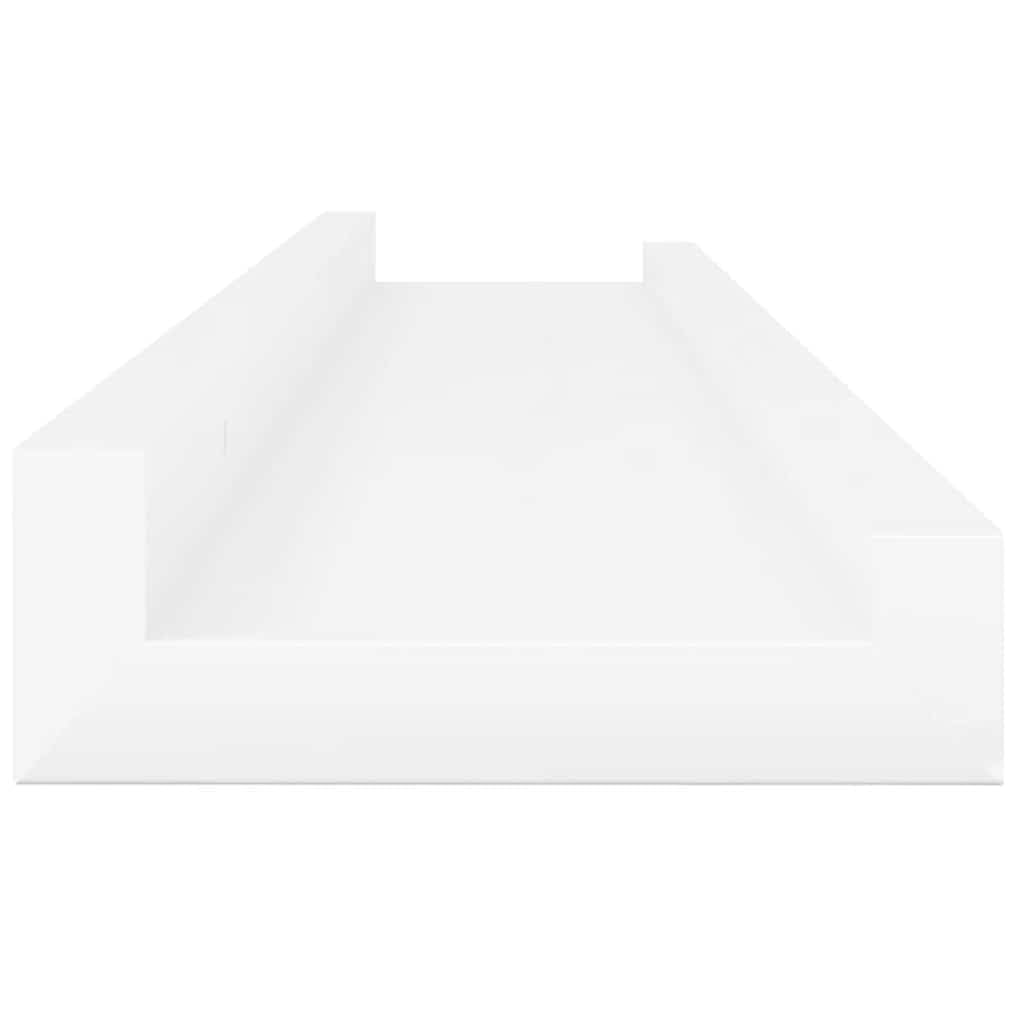 Set di 4 mensole da parete in MDF bianco lucido, 60 x 9 x 3 cm, per libri, decorazione e ordine, per soggiorno, camera da letto, cucina, ufficio