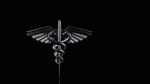 Caduceus Snake Stick Wings Metal Sticker for Car, Snake Decal, Medical Emergency Zinc Alloy Emblem, for Automobile, Motocycle (Double Black)
