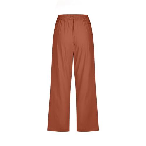 Capri Linen Pants Women Summer Lightweight Casual Elastic Waist Pedal Pushers Baggy Bermuda Shorts with Pockets3