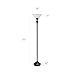 Elegant Designs LF2001-RBW 1 Light Torchiere Floor Lamp with Marbelized White Glass Shade, Restoration Bronze and White