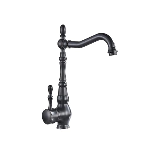 Grifo de cocina para fregadero con agua fría y caliente en bronce negro mate