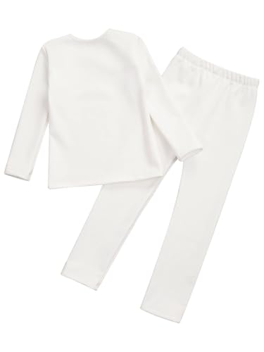 easyforever Kids Girls Long Johns Set Thermal Underwear，long Sleeve Fleece Dance Tops With Leggings Set，moisture-wicking Soft4