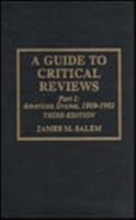 A Guide to Critical Reviews, Part I 0810816903 Book Cover