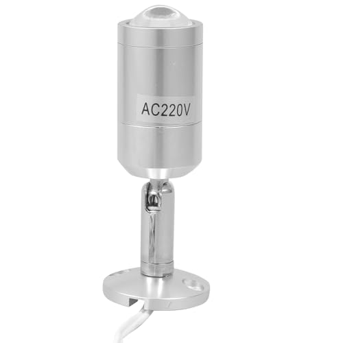 GLEAVI Foco LED para Vitrina de Cristal 3W Luz Blanca 6500K Base Redonda Plateada Acero Inoxidable Foco Orientable de Alta Luminosidad para Exhibición de Joyas y Figuras