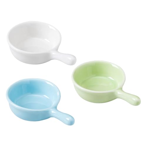 CIYODO 3個小動物用食器 ハムスター モルモット用耐噛み性フードボウル 製 持ち手付き お手入れ簡単 ホームでの使用に