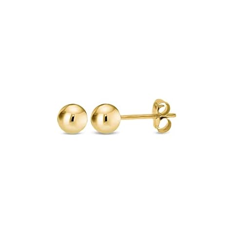 KEZEF 14K Gold Earrings | Filled Gold Stud Earrings for Women. Round Ball Stud Earrings | Hypoallergenic Earrings outshine Sterling Silver Stud Earrings | Gold Studs Earrings for Women 9mm Cover