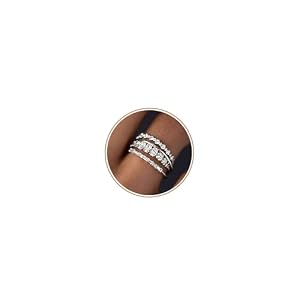 TOBENY Stackable Gold Rings for Women Non Tarnish Dainty 14K Gold Plated Stacking Cubic Zirconia Thumb Ring Set Trendy Statement Promise Wedding Bands Engagement Rings for Women Size 6 7 8 9 10