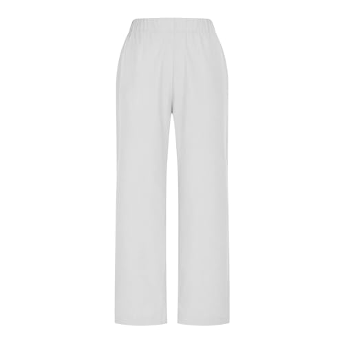 Linen Cropped Pants for Seniors Clothing Summer Fashion 2025 High Waisted Straight Leg Women's Trouses Crop4
