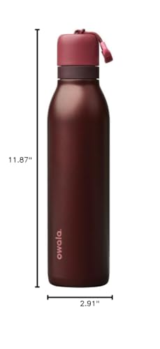 Image of Owala FreeSip Twist Insulated Stainless Steel Water Bottle with Straw for Sports and Travel, BPA-Free, 24-oz, Black Cherry