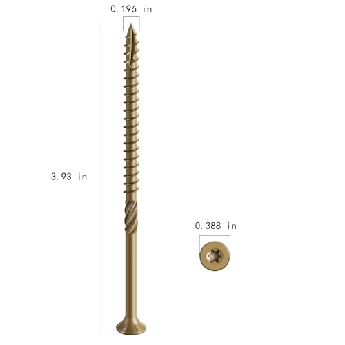 Image of Wensilon #10 * 4 inch Deck Screws, (106pcs) 2 lbs.Exterior Wood Screws, Rust Resistant epoxy Coated, Bronze, T25 Star Bit