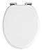 Produktbild WENKO WC-Sitz Mod. Urbino, Toilettensitz mit Easy-Close Absenkautomatik, WC-Deckel für sanftes Deckelschließen mit rostfreier Hygienebefestigung, aus MDF, FSC® Zertifiziert, 36 x 42,5 cm, Weiß