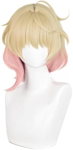 コスプレ ウィッグ エミリア 調香師 アホ毛 ゴールド ピンク セミロング 耐熱 コスプレ用 変装用 かつら日常 パーティー 仮装 演劇 日常 かつら wig ハロウィン クリスマス 学園祭 パーティー