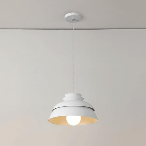 Suspension en métal blanc design de 46cm pour éclairage de plafond chic