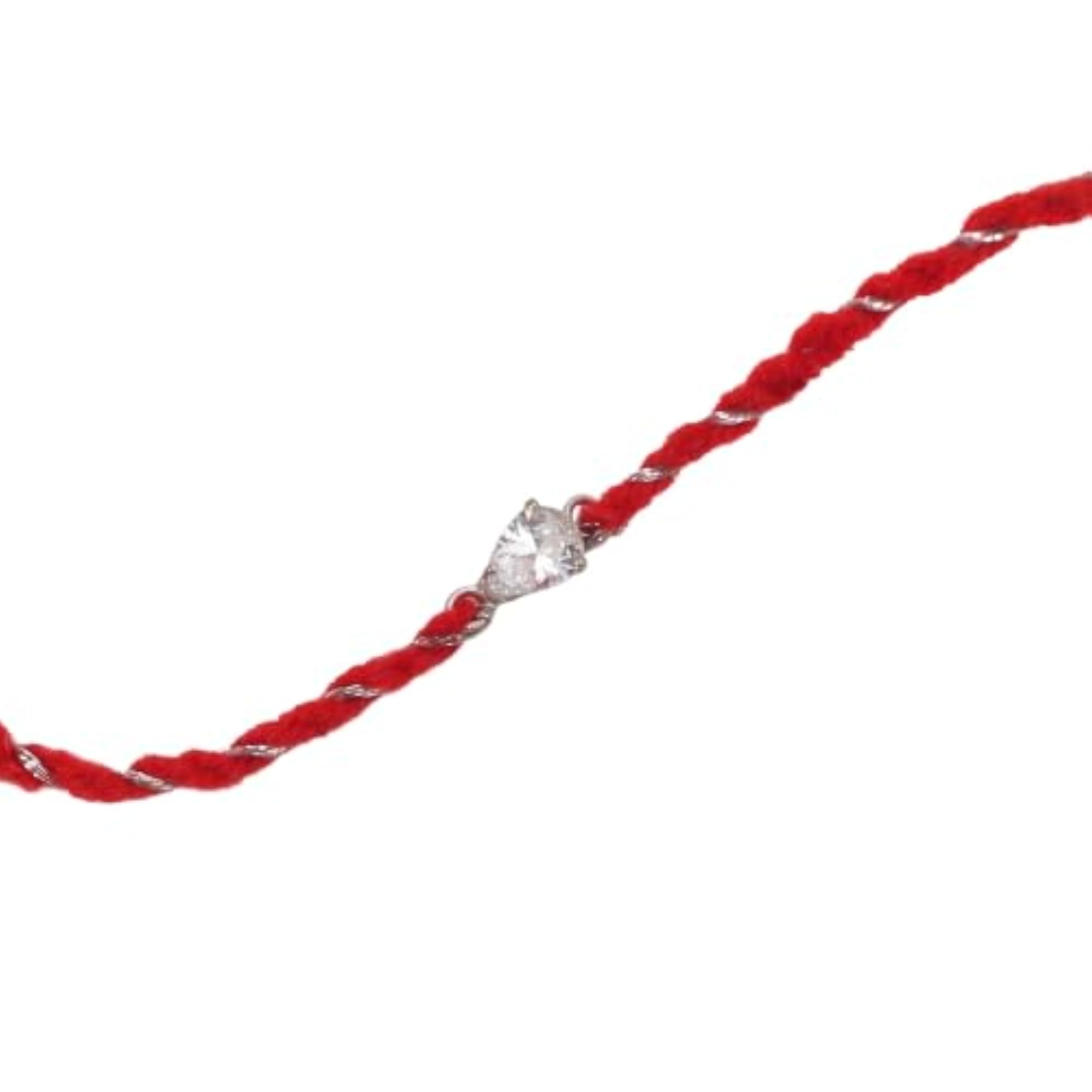 925 Sterling Silver Pear Cut CZ Rakhi for Brother, Handcrafted
