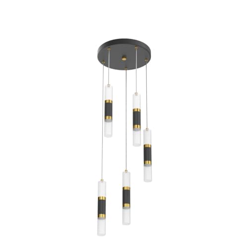 Image of 5-Light Modern Pendant Light Kitchen Island Light Fixture Dimmable LED Black Mini Pendant Lights Dinning Room Kitchen Black Gold Pendant Lighting