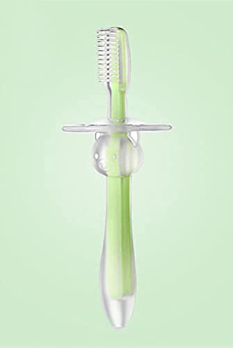 Image of Baby Tongue Cleaning Hygienic & Flexible New Born Baby Soft Silicon Tounge Toungue Cleaner Finger Manual Toothbrush (Multicolor)