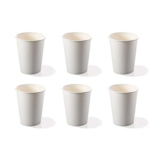 YDBAO Vasos de Papel de Protección del Medio Ambiente Desechables Blanco Puro sin Imagen 6 pcs Cover
