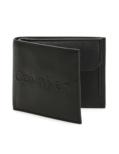 Calvin Klein CK Set Bifold Noir : portefeuille de luxe minimaliste taille unique