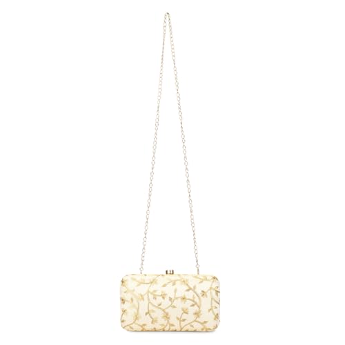 Hand Crafted Designer Box Clutch For Women, Zari Embroidery Clutch For Women/Hand Clutch For Women - Image 5