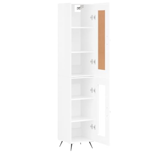 Credenza Cassettiera Cassettiera Mobile Contenitore Organizer Cucina Soggiorno Soggiorno Lucido 34,5 X 34 X 180 Cm Derivati Del Legno Bianco 02_0032930 - 2