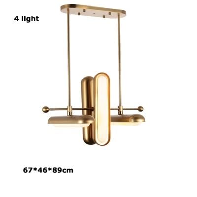 Generico Luce sospesa, Lampadario a circuito nordico Decorazione domestica Lampada a sospensione Soggiorno Sala da pranzo Loft Ufficio Cucina Ristorante a comodino(Cold White,4 light)