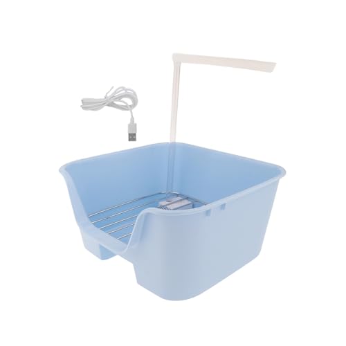 Lycass 鳥用自動浴槽シャワー 自動水循環 入浴便利 電動鳥用水浴び器 ペット用お風呂おもちゃ セキセイインコ用, 青