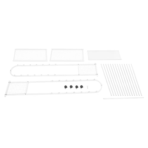 Image of CNCEST Double-Sided Ribbon Holder Organizer Rack,Free Standing Mobile Ribbon Holder,Metal Ribbon Stand Organizer,Ribbon Display Rack Storage Shelf for Craft Room,Wrapping Paper(White,27.6x11.8x65in)