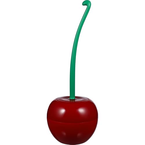 DEARMAMY Escobillas de Baño Cepillo de Baño y Soporte Kit de Cepillo de Limpieza para Inodoro con Forma de Cereza