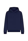 Emporio Armani Interlock Jacquard Hoodie Sweatshirt Sudadera con Capucha, Azul, L para Hombre
