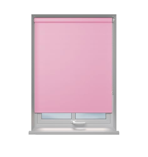 Home In Style 4U Roller blinds Thermal Blackout Roller blind - Trimmable UV Protection Child Safe Home Office Window Blinds Room Darkening shades Pink Blind 180cm wide x 210cm drop