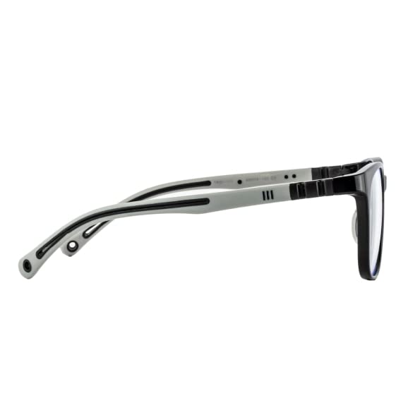 Image of LILPLANET Kids Computer Glasses: Matte Grey Transparent Full Rim Round Kids Hooper Digi Hooper-C3 | Rectangle Frames - TRD-105