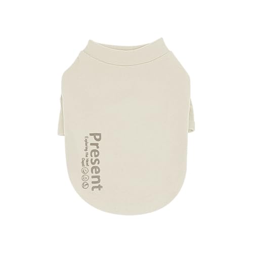 Morycat犬服 春秋冬 タンクトップ 無地 Tシャツ シンプル 通気 可愛い スウェットパーカー 柔らかい 防寒 暖かい ジャケット 半袖 薄い ドッグウェア お散歩 お出かけ 小中型犬 (ベージュ,L)