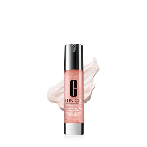 Clinique Moisture Surge Hydrating + Plumping Supercharged Concentrate Face Serum For All Skin Types | Blend of Hydrating Ingredients With Hyaluronic Acid | Plumping, 1.7 Fl Oz