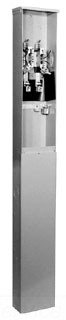 Milbank U3358-O-KK Ringless 3-Wire Meter Socket With Wireway 600 Volt 200 Amp Continuous 1-Phase 4-Jaw Pedestal Mount
