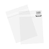 Golden State Art, Pack of 100, 11 3/16 X 14 2/16 Inch Clear Storage Bags for 11x14 Mats/Pictures with Adhesive on Body
