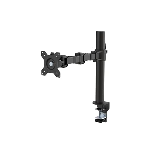 Amazon Basics Single Computer Monitor Stand with Tilt and Rotation, Height Adjustable VESA Desk Arm Mount, Steel, 30 inches, Black